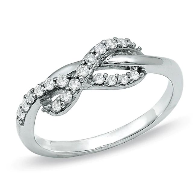 Previously Owned - 1/4 CT. T.w. Diamond Infinity Ring in 10K White Gold