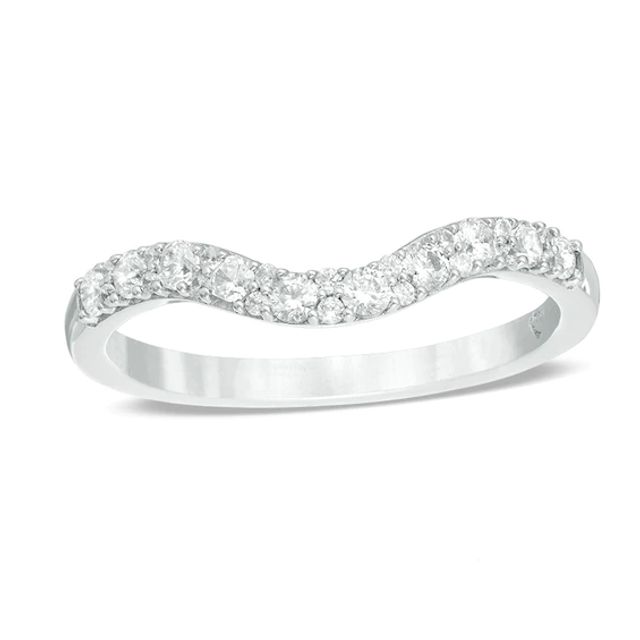 Previously Owned - Love's Destiny by Zales 1/3 CT. T.w. Diamond Contour Wedding Band in 14K White Gold (I/I1)