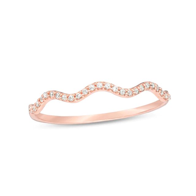 Previously Owned - 1/15 CT. T.w. Diamond Wave Band in 10K Rose Gold