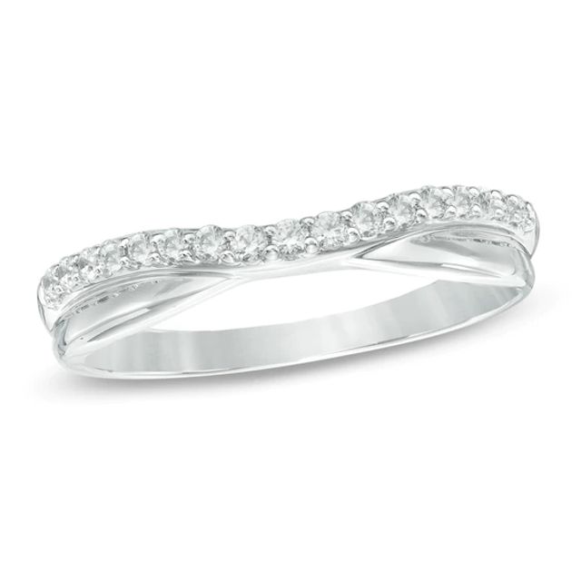 Previously Owned - 1/5 CT. T.w. Diamond Twist Contour Band in 14K White Gold