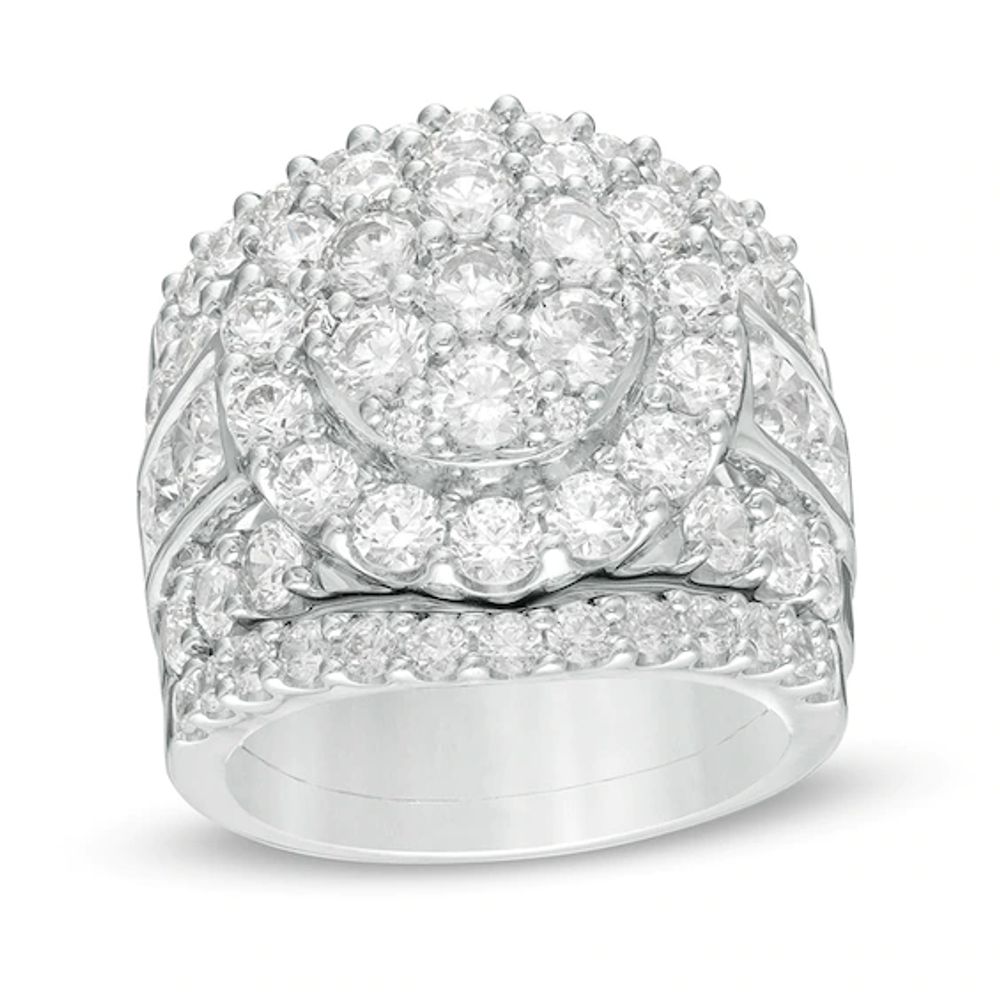 Previously Owned 5 CT. T.w. Composite Diamond Three-Piece Soldered Bridal Set in 10K White Gold