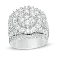Previously Owned 5 CT. T.w. Composite Diamond Three-Piece Soldered Bridal Set in 10K White Gold