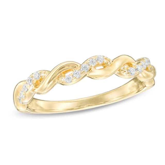 Previously Owned - 1/8 CT. T.w. Diamond Braid Anniversary Band in 10K Gold