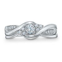 Previously Owned - 1/3 CT. T.w. Diamond Bypass Bridal Set in 10K White Gold