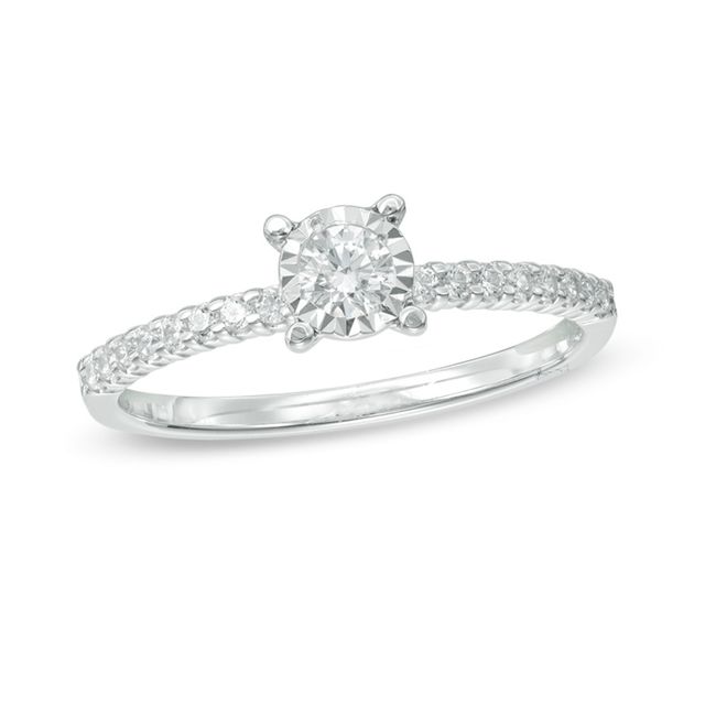 Previously Owned - 1/3 CT. T.w. Diamond Engagement Ring in 14K White Gold