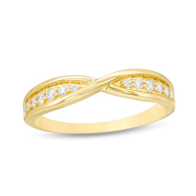 Previously Owned - 1/5 CT. T.w. Diamond Criss-Cross Anniversary Band in 10K Gold