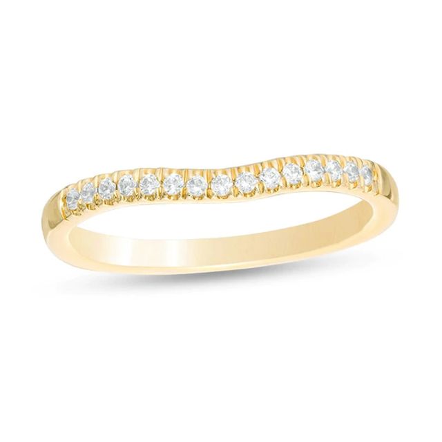 Previously Owned - Love's Destiny by Peoples 1/8 CT. T.w. Diamond Contour Wedding Band in 14K Gold (I/I1)