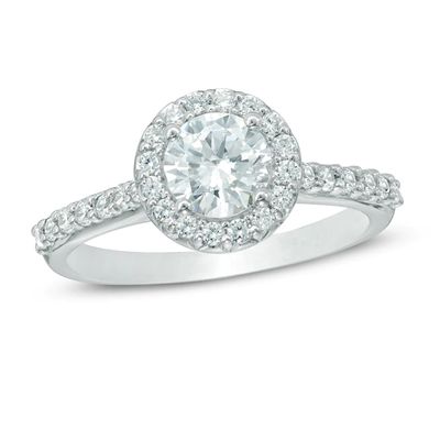 Previously Owned - Celebration LuxÂ® 1 CT. T.w. Diamond Frame Engagement Ring in 14K White Gold (I/Si2)