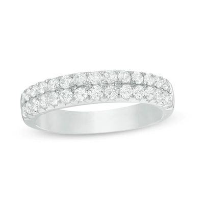 Previously Owned - 3/4 CT. T.w. Diamond Double Row Anniversary Band in 14K White Gold