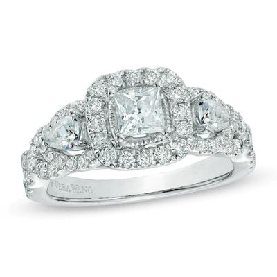 Previously Owned - Vera Wang Love Collection 1-1/2 CT. T.w. Diamond Three Stone Engagement Ring in 14K White Gold