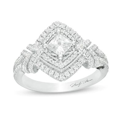 Previously Owned - Marilyn Monroeâ¢ Collection 1 CT. T.w. Princess-Cut Diamond Engagement Ring in 14K White Gold