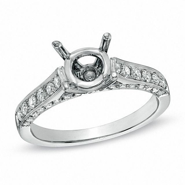 Previously Owned - 1/2 CT. T.w. Diamond Semi-Mount in Platinum (H/Si1)
