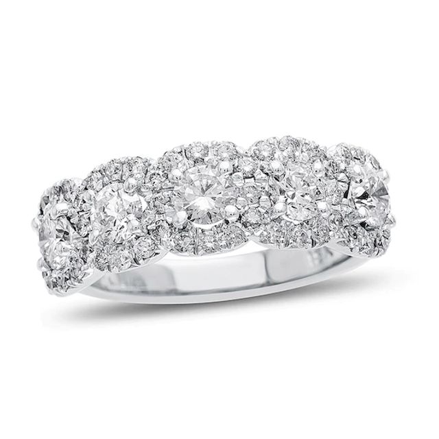 Previously Owned - 1-1/4 CT. T.w. Composite Diamond Five Stone Anniversary Band in 18K White Gold (H/Si1)