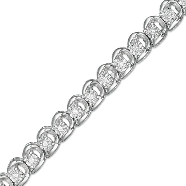 Previously Owned - 1/4 CT. T.w. Diamond Line Bracelet in Sterling Silver - 7.25"