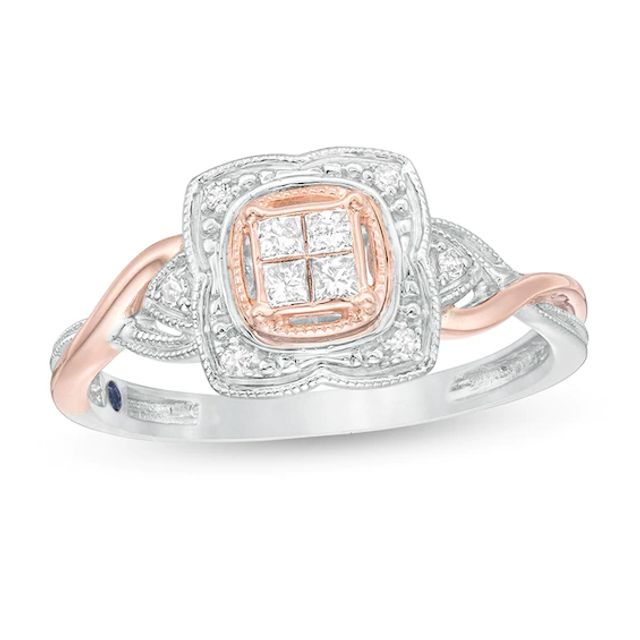 Previously Owned - Cherished Promise Collectionâ¢ 1/6 CT. T.w. Diamond Ring in Sterling Silver and 10K Rose Gold