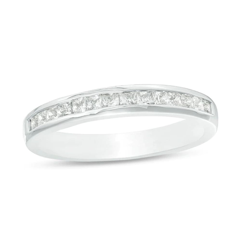 Previously Owned - 1/2 CT. T.w. Princess-Cut Diamond Wedding Band in 10K White Gold