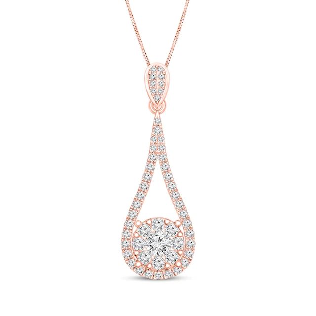 Previously Owned - 1/2 CT. T.w. Diamond Teardrop Pendant in 10K Rose Gold