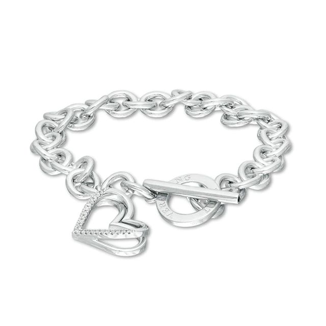 Previously Owned - The Kindred Heart from Vera Wang Love Collection 1/10 CT. T.w. Diamond Bracelet in Sterling Silver