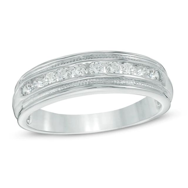 Previously Owned - Men's 1/2 CT. T.w. Diamond Wedding Band in 10K White Gold