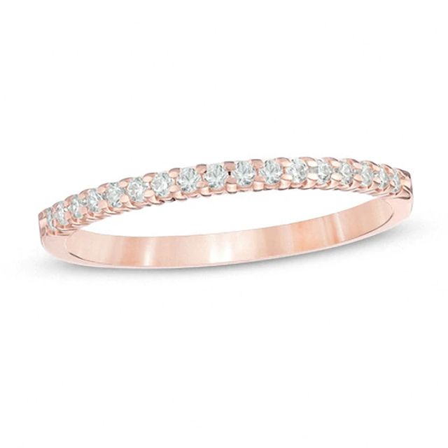 Previously Owned - 1/6 CT. T.w. Diamond Wedding Band in 14K Rose Gold