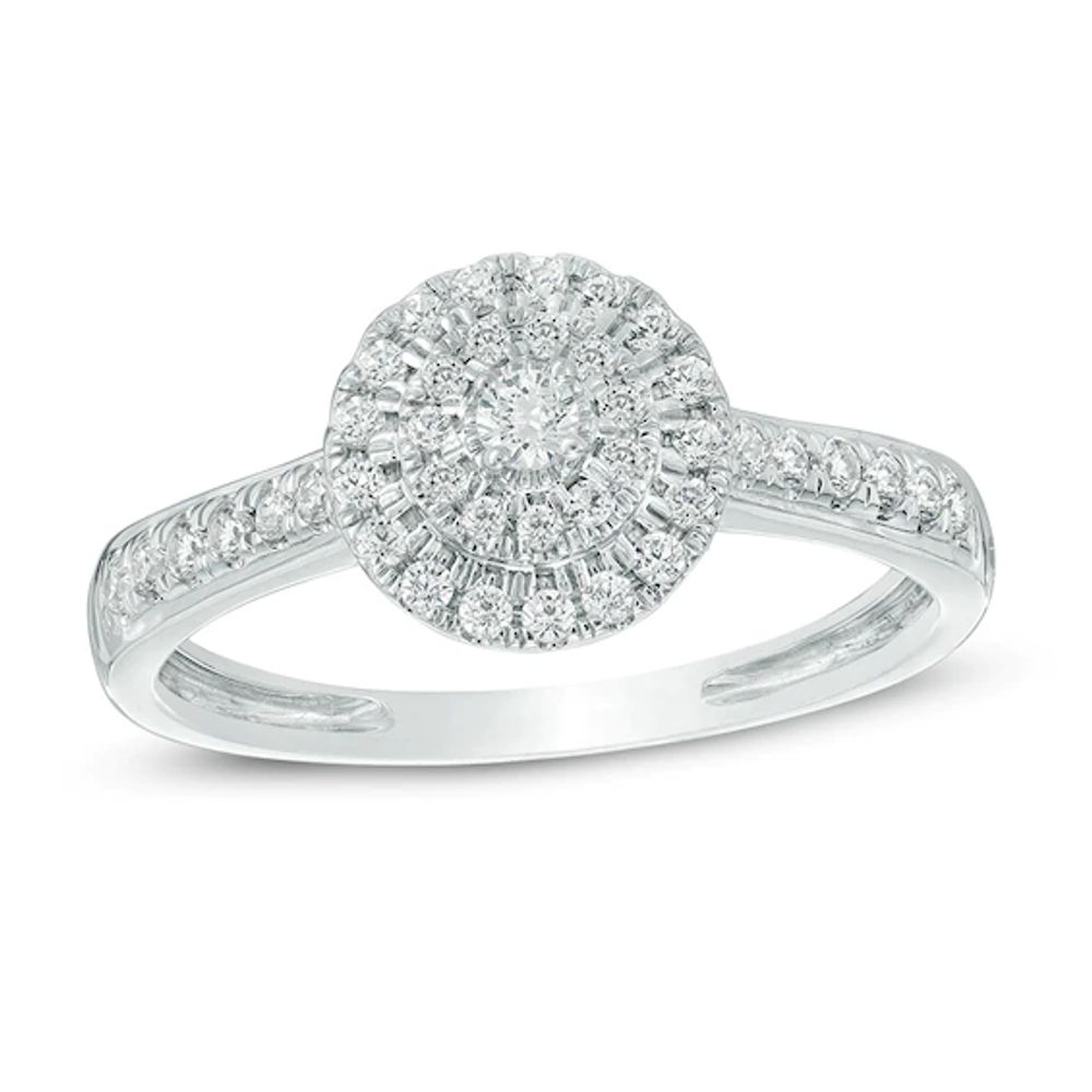 Previously Owned - 1/3 CT. T.w. Diamond Double Frame Ring in 10K White Gold