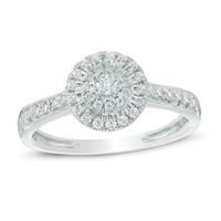 Previously Owned - 1/3 CT. T.w. Diamond Double Frame Ring in 10K White Gold