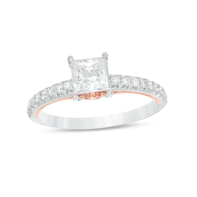 Previously Owned - 1 CT. T.w. Princess-Cut Diamond Engagement Ring in 14K Two-Tone Gold