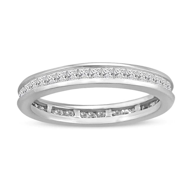 Previously Owned - 1 CT. T.w. Princess-Cut Diamond Eternity Channel Set Wedding Band in 14K White Gold