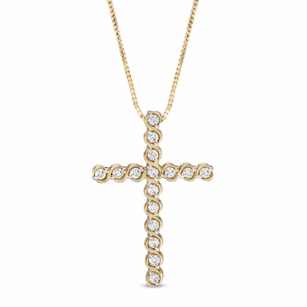 Previously Owned - 1/4 CT. T.w. Diamond Cross Pendant in 10K Gold