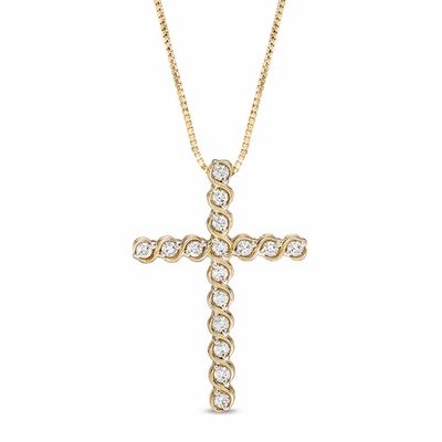 Previously Owned - 1/4 CT. T.w. Diamond Cross Pendant in 10K Gold