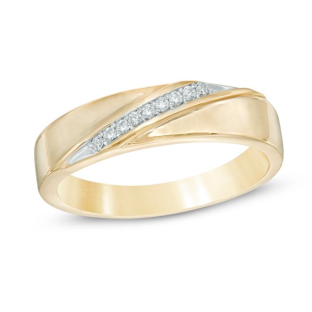 Previously Owned - Men's Diamond Accent Wedding Band in 10K Gold