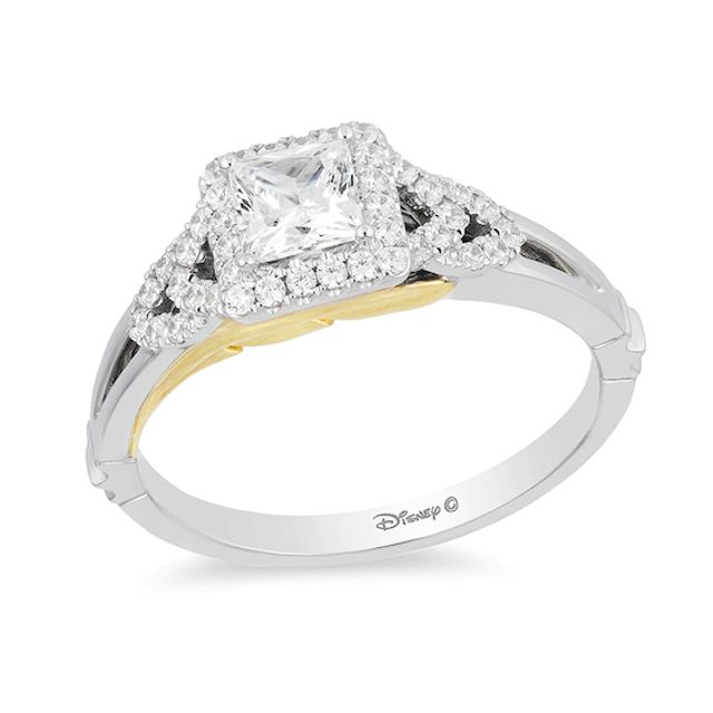 Previously Owned - Enchanted Disney Pocahontas 3/4 CT. T.w. Princess-Cut Diamond Engagement Ring in 14K Two-Tone Gold