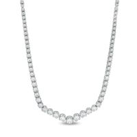 Previously Owned - 4 CT. T.w. Diamond Riviera Necklace in 10K White Gold - 17"