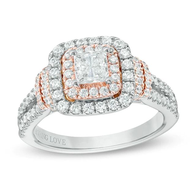 Zales Vera Wang Love Collection 1 CT. T.w. Diamond Double Frame Engagement  Ring in 14K White Gold | CoolSprings Galleria