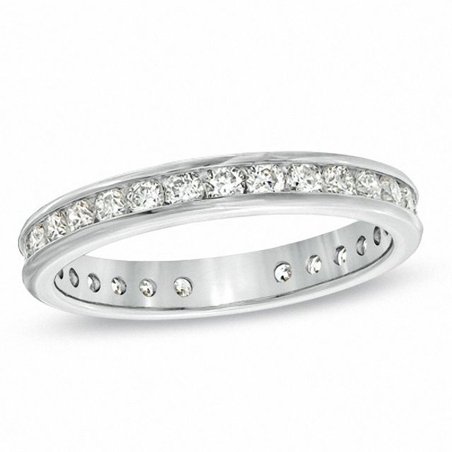 Previously Owned - 1 CT. T.w. Diamond Channel-Set Eternity Wedding Band in 14K White Gold