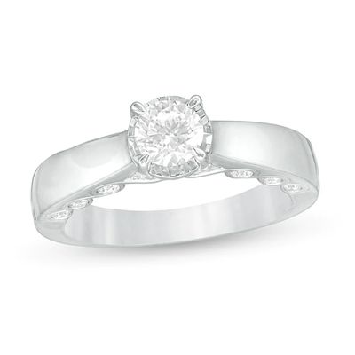 Previously Owned - 1 CT. T.w. Diamond Solitaire Engagement Ring in 10K White Gold (I/I3)