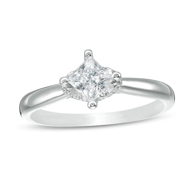 Previously Owned - 5/8 CT. T.w. Princess-Cut Diamond Engagement Ring in 14K White Gold (I/I2)