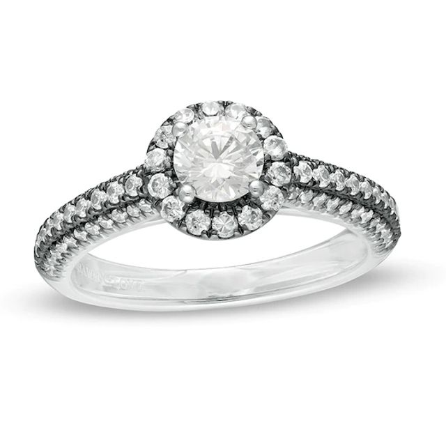 Previously Owned - Vera Wang Love Collection 1 CT. T.w. Diamond Frame Engagement Ring in 14K White Gold