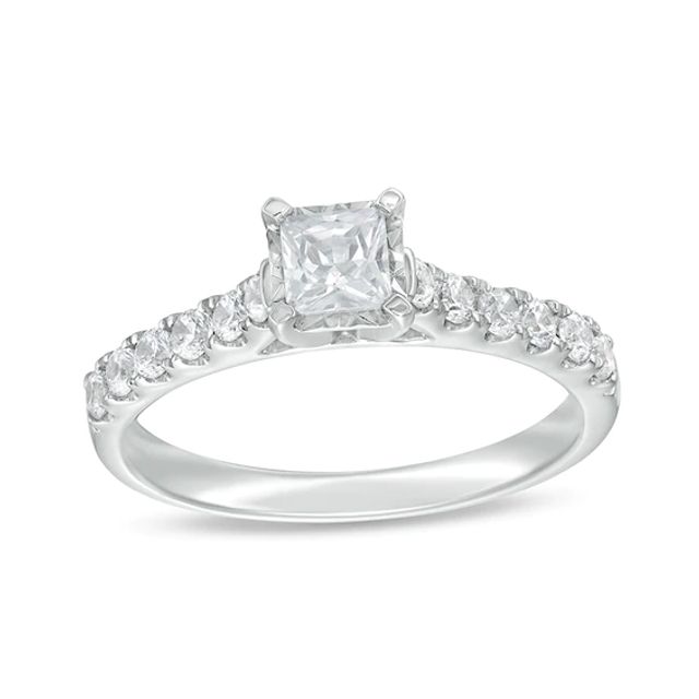 Previously Owned - 3/4 CT. T.w. Princess-Cut Diamond Engagement Ring in 14K White Gold