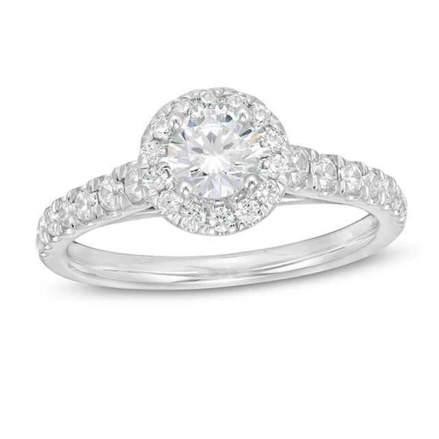 Previously Owned - Zales Private Collection 1 CT. T.w. Colourless Diamond Frame Engagement Ring in 14K White Gold