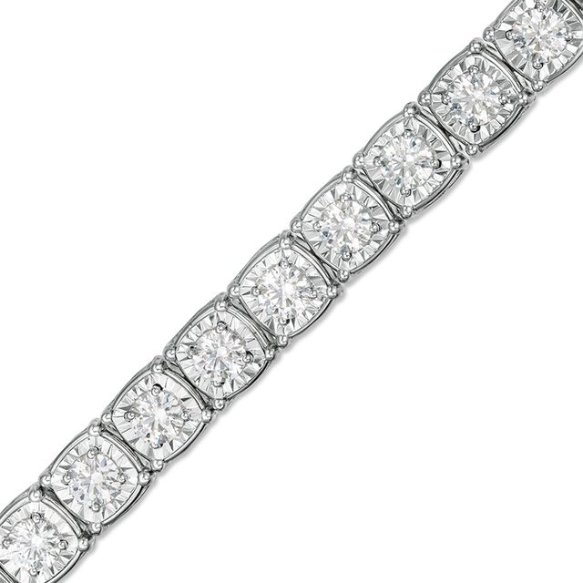 Previously Owned - 10 CT. T.w. Diamond Square Tennis Bracelet in 10K White Gold