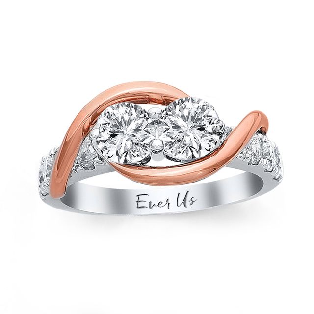 Previously Owned - Ever UsÂ® 1-1/2 CT. T.w. Two-Stone Diamond Swirl Band in 14K Two-Tone Gold