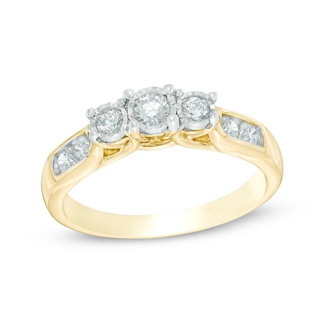 Previously Owned - 1/2 CT. T.w. Diamond Past Present FutureÂ® Engagement Ring in 10K Gold