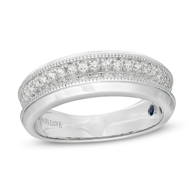 Previously Owned - Vera Wang Love Collection Men 5/8 CT. T.w. Diamond Two Row Wedding Band in 14K White Gold