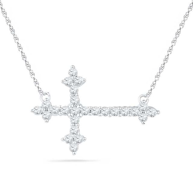 Simulated Birthstone Heart Cross Pendant (2-8 Stones) - 20