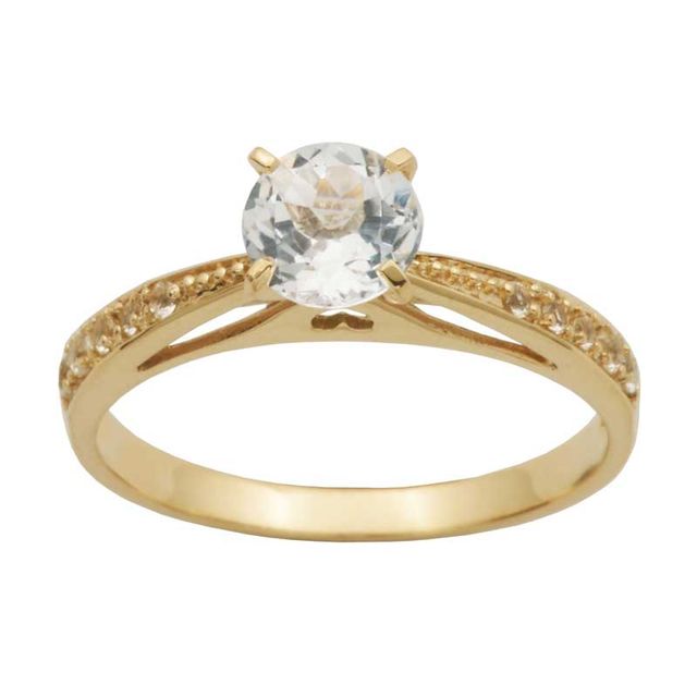 Previously Owned - 6.0mm White Topaz Engagement Ring in 10K Gold