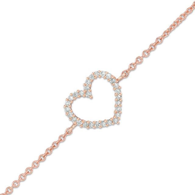 Previously Owned - Diamond Accent Heart Bracelet in 10K Rose Gold