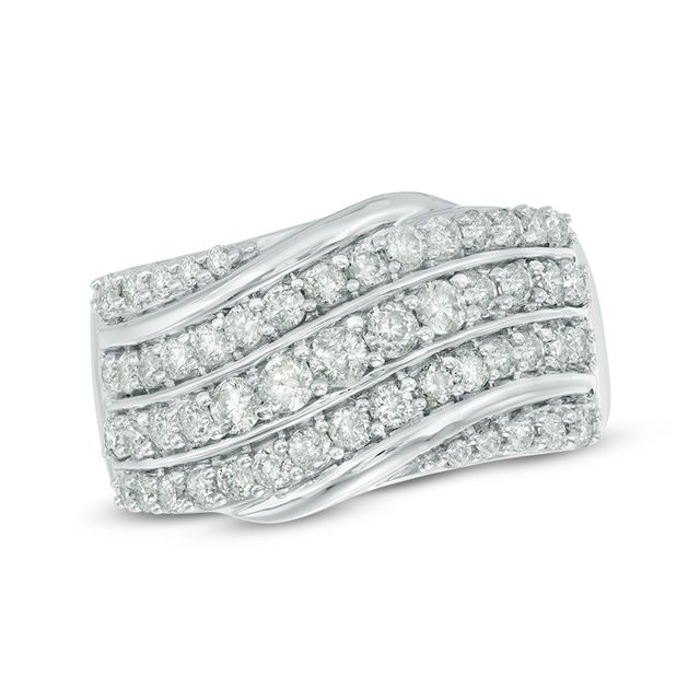 Previously Owned - 1 CT. T.w. Diamond Slant Anniversary Band in 10K White Gold