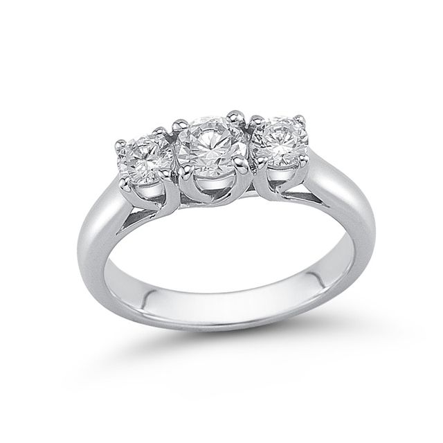 Previously Owned - 1 CT. T.w. Diamond Past Present FutureÂ® Engagement Ring in 14K White Gold