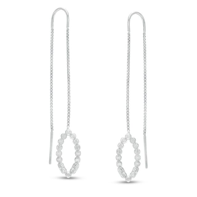 Previously Owned - 1/10 CT. T.w. Diamond Marquise Threader Earrings in Sterling Silver